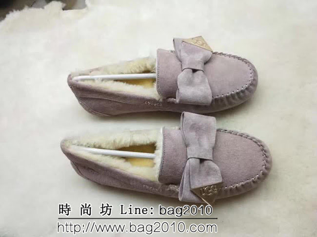 UGG 9021 新款毛毛 刺繡版 蝴蝶結 豆豆鞋 QZS2455